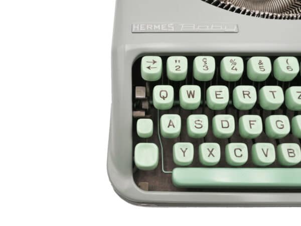 Machine à écrire Hermes Baby Rocket verte révisée ruban neuf