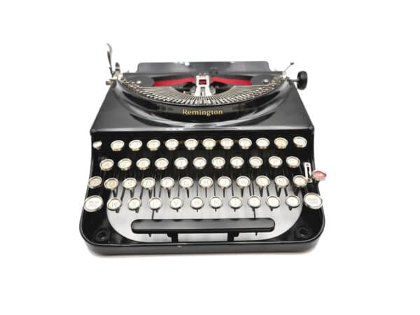 Machine à écrire vintage révisée ruban neuf Remington 3 Portable noire