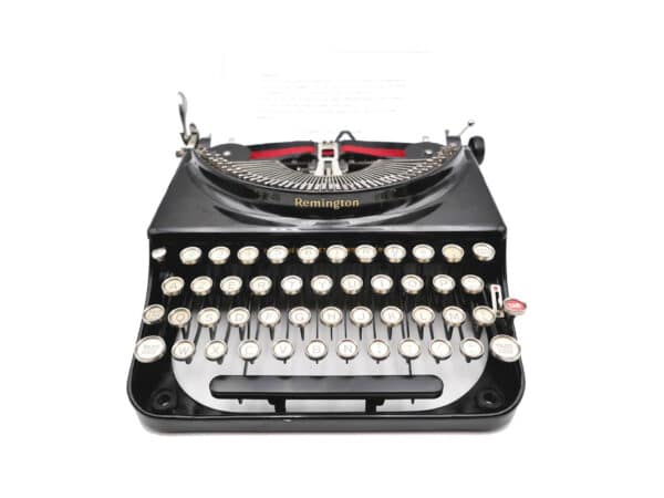 Machine à écrire vintage révisée ruban neuf Remington 3 Portable noire