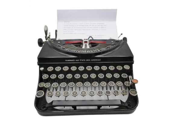 Machine à écrire Remington Portable Model 5 Noire révisée ruban neuf