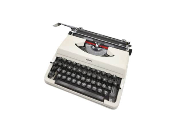 Machine à écrire Royal 202 blanche révisée ruban neuf