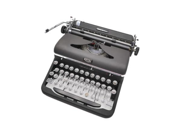 Machine à écrire Royal Canada Quiet De Luxe 1947 révisée ruban neuf