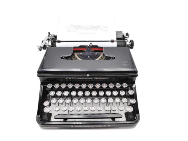 Machine à écrire Torpedo 18 noire 1940 révisée ruban neuf