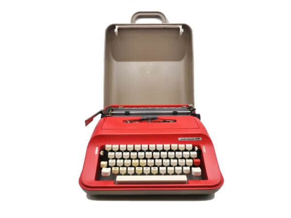 Machine à écrire Underwood 319 Rouge Ketchup révisée ruban neuf