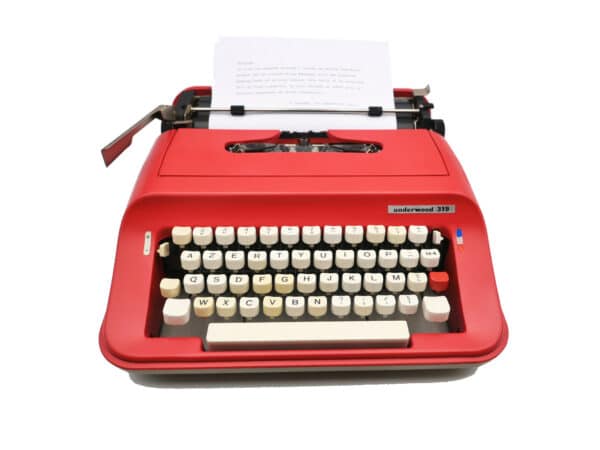 Machine à écrire Underwood 319 Rouge Ketchup révisée ruban neuf