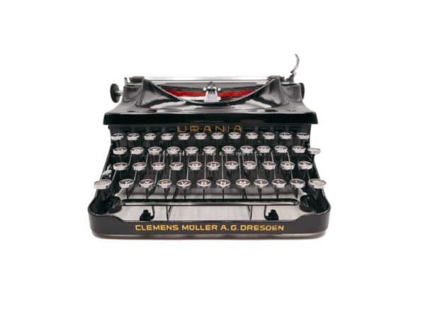 Machine à écrire Klein Urania noire révisée ruban neuf 1936
