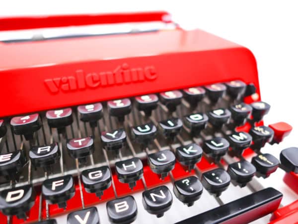 Machine à écrire Olivetti Valentine rouge vintage révisée ruban neuf