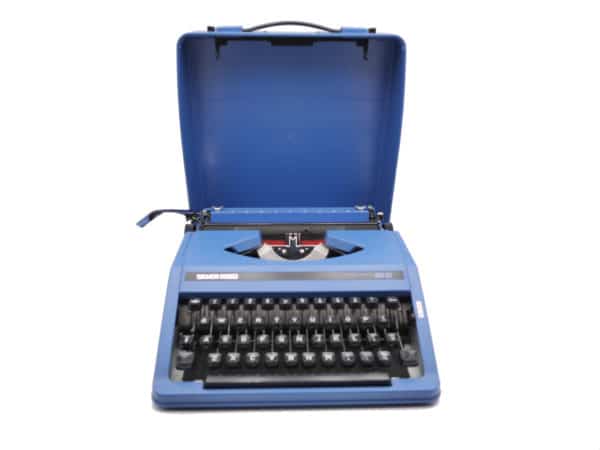 Machine à écrire Silver Reed SR 10 Bleue Roi révisée ruban neuf
