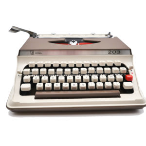 Machine à écrire Royal 203 Cappuccino & Crème révisée ruban neuf