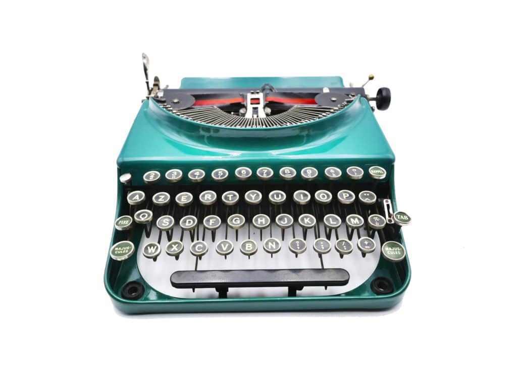 Machine à écrire Remington portable verte 1928 usa révisée ruban neuf