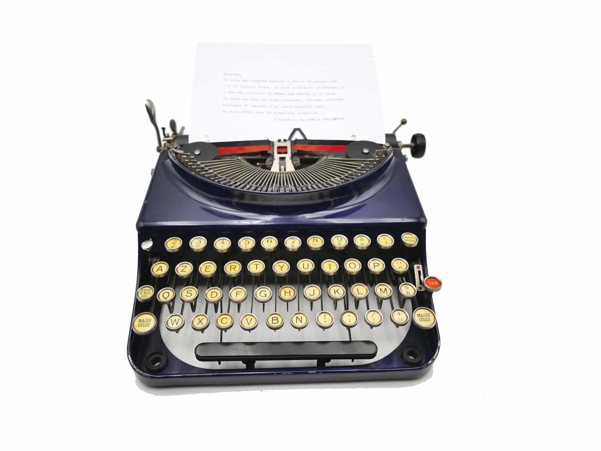  bleu Tapis de machine à écrire fabriqué en France 