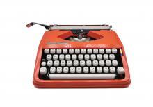 Machine à écrire Hermes Baby rouge corail révisée ruban neuf