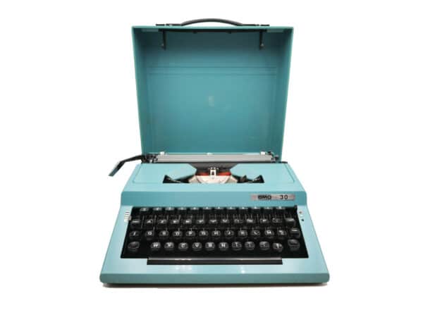 Machine à écrire BMO 30 Bleue révisée ruban neuf
