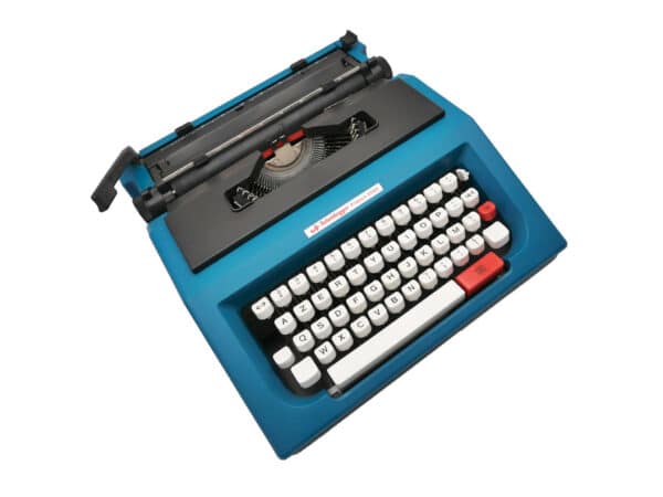 Machine à écrire Olivetti Scheidegger 5000 bleue révisée ruban neuf