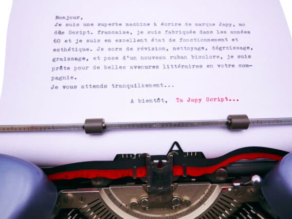 Machine à écrire japy reporter Script vintage révisée ruban neuf