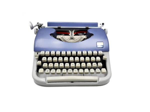 machine à écrire Japy Script bleue grise révisée ruban neuf