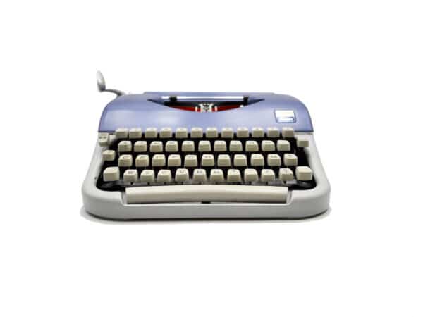 machine à écrire Japy Script bleue grise révisée ruban neuf
