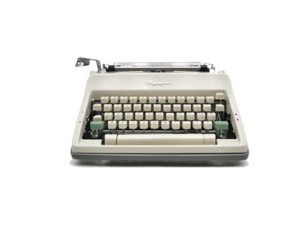 Machine à écrire Olympia SM9 Beige et grise révisée ruban neuf