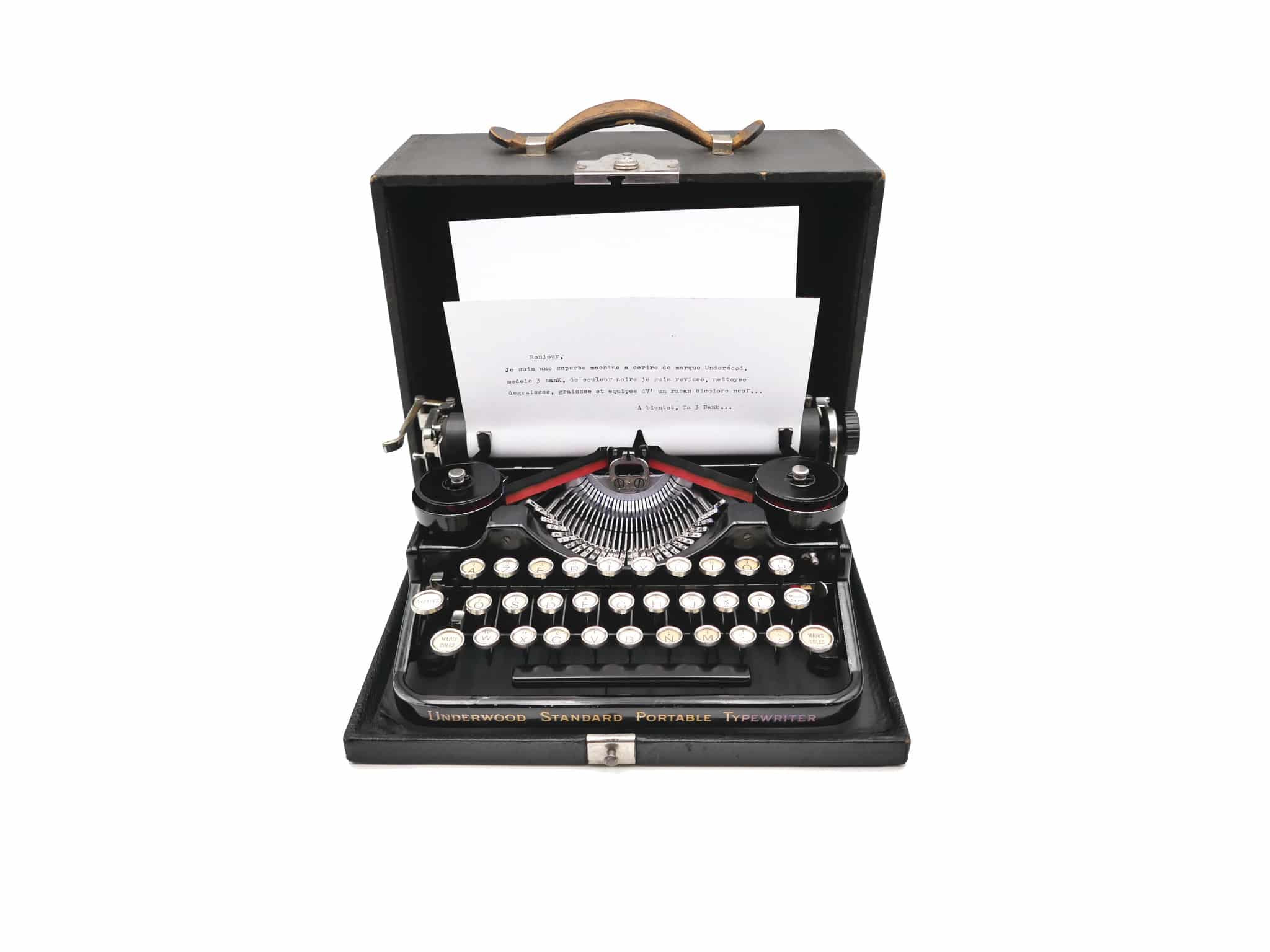 Underwood standard pour machine à écrire portable Ruban dencre Spool noir/rouge 