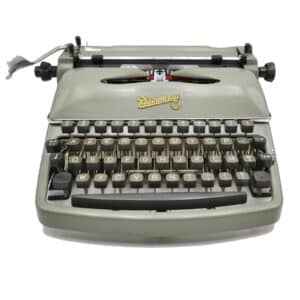 Machine à écrire Rheinmetall Verte vintage révisée ruban neuf '60