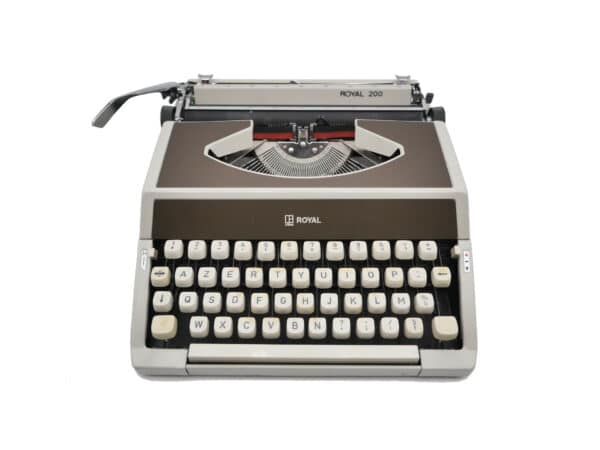 Machine à écrire Royal 200 Beige et chocolat révisée ruban neuf