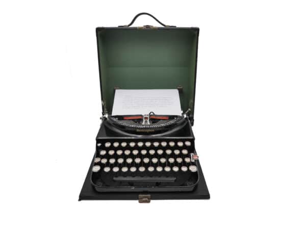Machine à écrire Remington Portable 3 noire révisée ruban neuf 1930