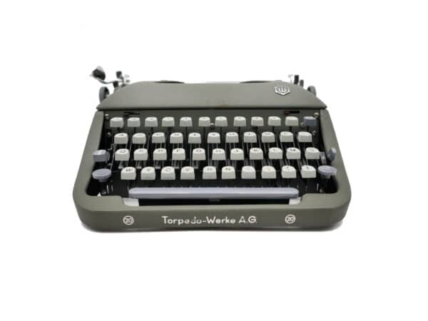 Machine à écrire Torpedo 20 verte vintage révisée ruban neuf