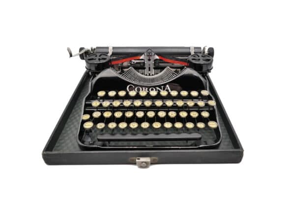 Machine à écrire Corona 4 noire révisée ruban neuf USA 1926