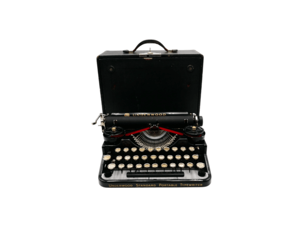 Underwood Portable 3 Bank noire révisée ruban neuf années '20