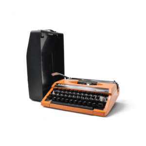 Machine à écrire Silver Reed Silverette S « Akiko » orange – Japon, fin des années 70 – AZERTY