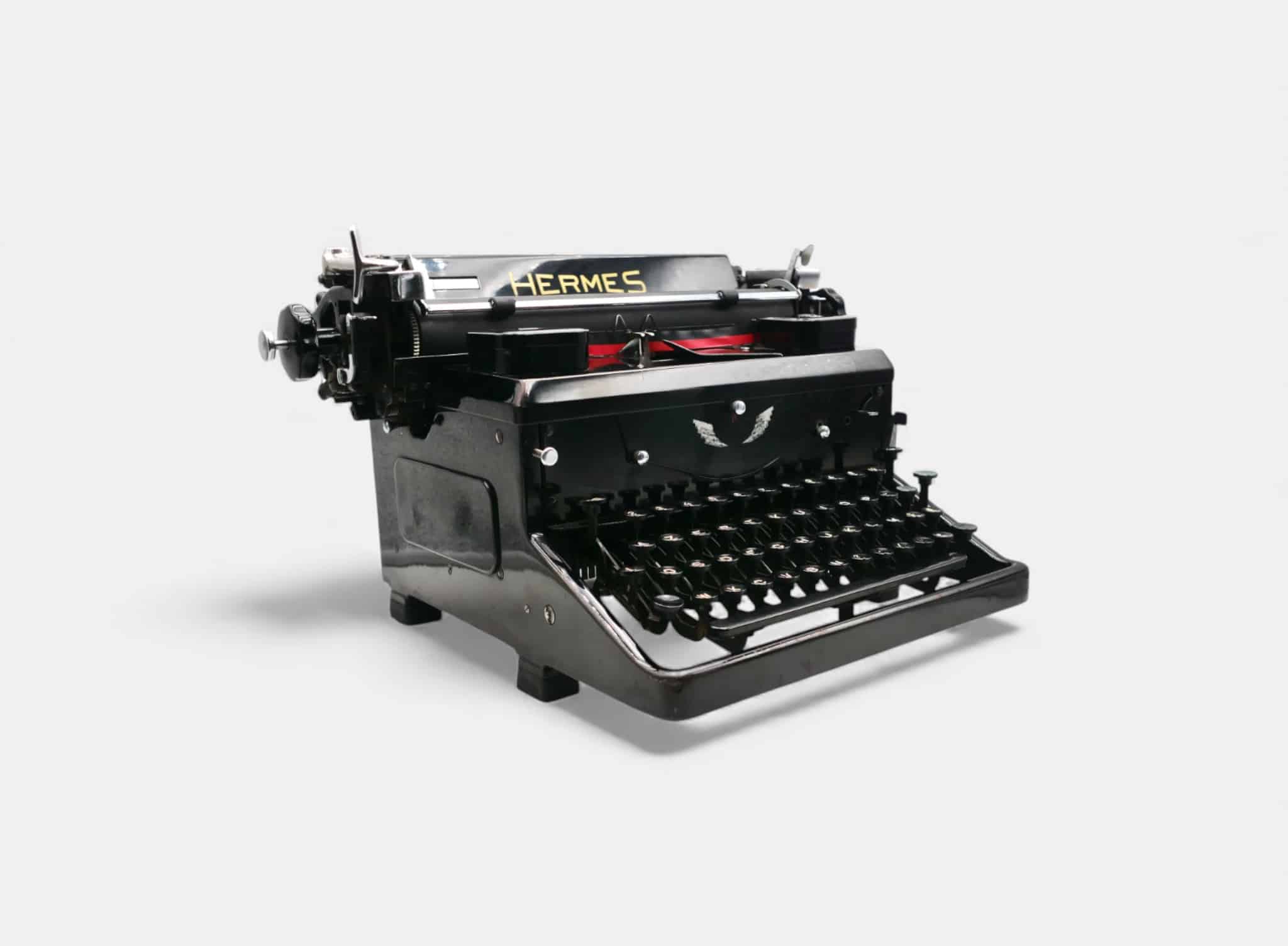 Machine à écrire Hermes 5 noire révisée 1939 #collection