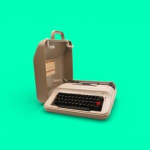 Machine à écrire Underwood 319 QWERTY crème révisée ruban neuf