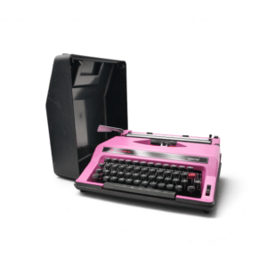 Machine à écrire Olympiette Special « Sakura » rose – Olympia, fin des années 70 – AZERTY